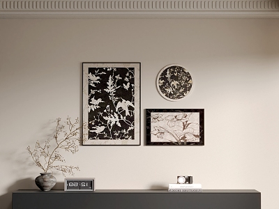 French Middle Style Decorative Painting Combination 3d model