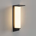Modern Minimalist Wall Lamp With Black Frame And White Shade Emitting Warm Light