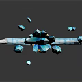 Icy Blue Magical Staff with Ice Crystals Blue Gemstones and Golden Accents