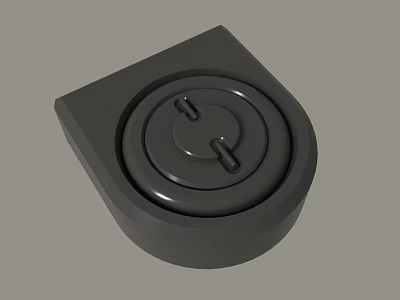 Black Round Furniture Caster Wheel Component With Two Holes Design 3d model