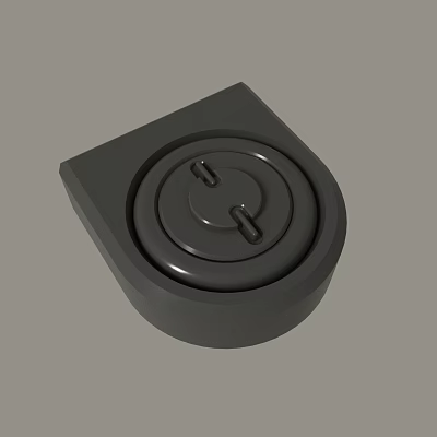 Black Round Furniture Caster Wheel Component With Two Holes Design 3d model