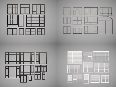 Different Styles Of Casement Windows With Various Frame Design Options 3d model