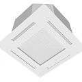 Square Ceiling Mounted Air Conditioning Vent with Grid Design and Beige Color 3d model