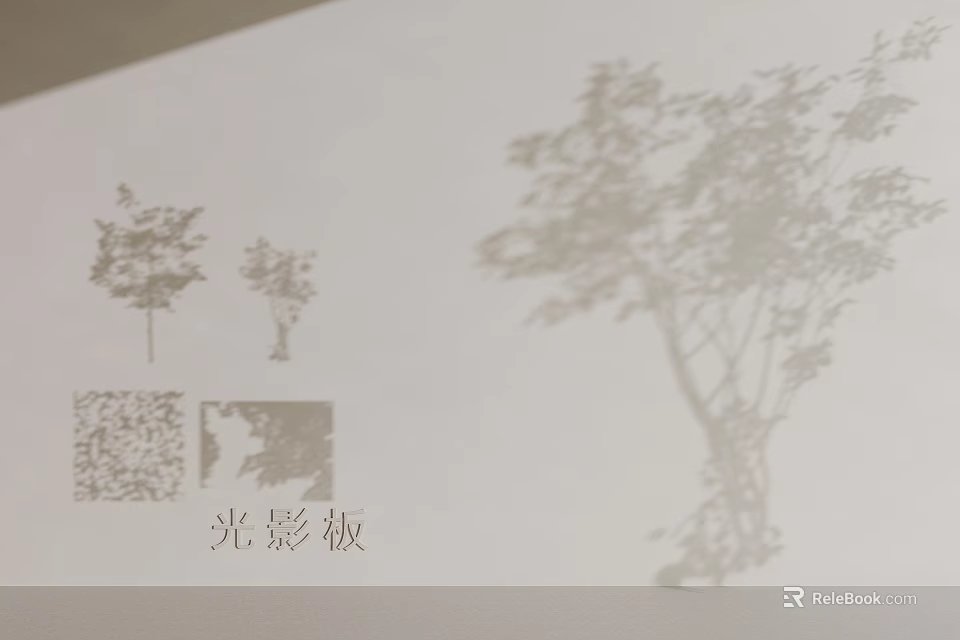 Arbor Shadow Design On Light Shadow Board For Decorative Pattern And Effect 3d model 