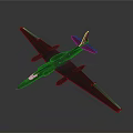 Dark Colored Military Aircraft With Long Wings Twin Engines And Red Tail