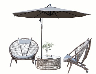 Landscape Outdoor Seat Parasol 3d model