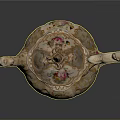 Detailed Ornate Vintage Porcelain Teapot With Floral Patterns And Gold Accents