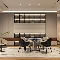 Modern Hotel Mahjong Room Interior With Comfortable Chairs Mahjong Table And Decorative Plant