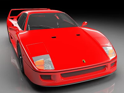Red Sports Car With Sleek Body And Glossy Exterior 3d model