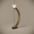 Modern Curved Metal Floor Lamp With White Shade And Elegant Marble Base