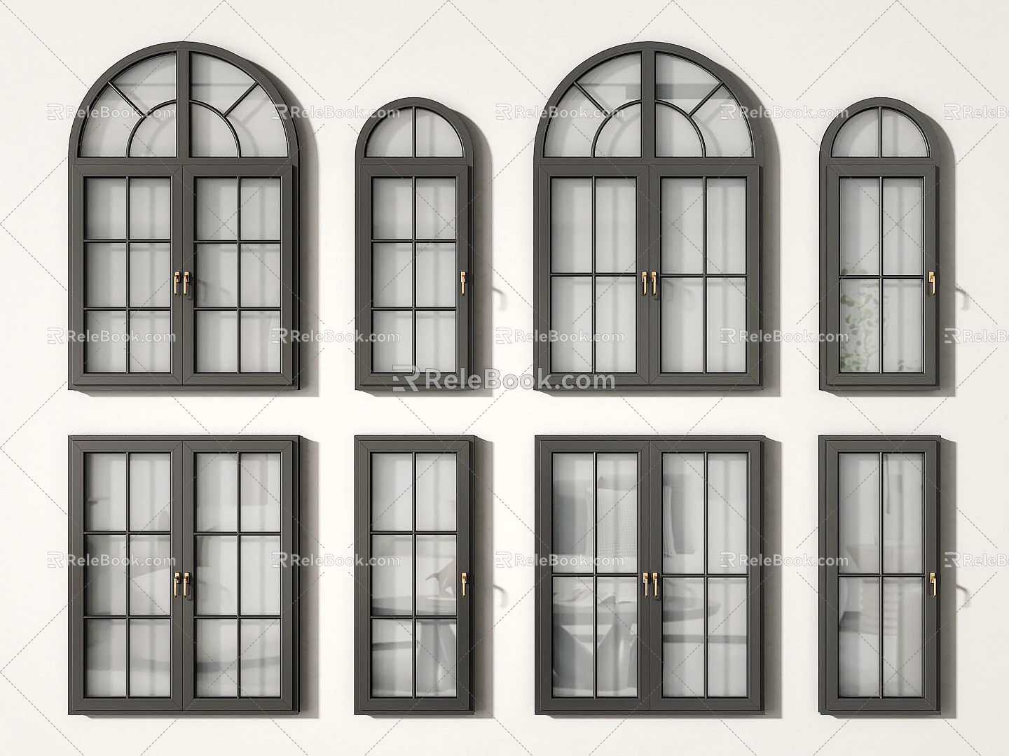 European-style windows, simple European windows, French-style windows, retro windows, casement windows, curved windows, partition windows, floor-to-ceiling windows 3d model