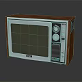 Classic Vintage Television Featuring Wooden Frame Front Dials And Control Buttons
