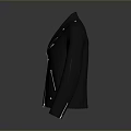 Black Leather Biker Jacket With Zipper Details Lapel Collar And Long Sleeves Design