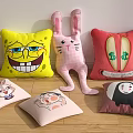 Cute Cartoon Throw Pillows With SpongeBob Rabbit Shaped And Colorful Designs