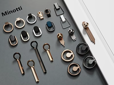 Minotti Decorative Handles With Various Modern Designs For Home Furniture Applications 3d model