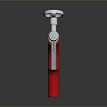 Professional Red Handle Caulk Gun With Silver Metal Body And Long Rod