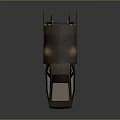 Futuristic Dark Colored Spaceship Structure With Sleek Design Transparent Windows And Illuminated Panels