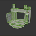 Futuristic Cabin Module Interior With Hatch Control Panel And Ventilation Unit