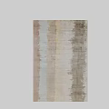 Modern Square Rug With Gray Beige Golden Light Blue Pink Striped Textured Design