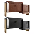 Modern Entryway Cabinet And Side Cabinet With Wooden Body And Gold Handles Design