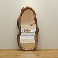 Unique Irregular Wooden Frame Mirror Reflecting Modern Bedroom Interior Design