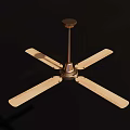 Modern Ceiling Fan With Wooden Blades And Metal Downrod For Home Use