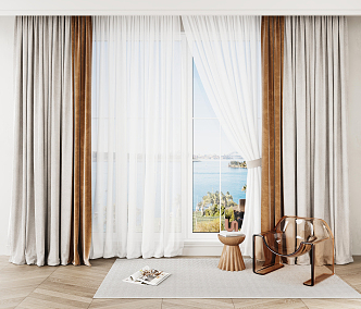 Modern Curtains 3d model