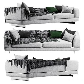 Minotti fabric multi-person sofa 3d model