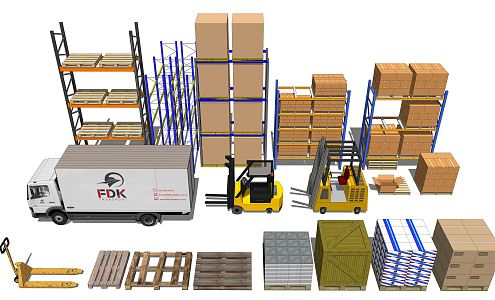 modern wooden case freight express 3d model