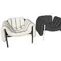 Modern Single Sofa With Plush Upholstery Beige And Dark Gray Metal Legs Design