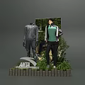 ANTA Sportswear Window Display With Two Mannequins Green Plants And Sport Outfits