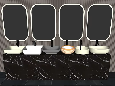 Modern wash basin wash basin counter basin combination 3d model