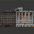 Multi Story Red Brick Building With Multiple Windows Gray Roof And Scaffolding