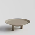 Modern Minimalist Round Coffee Table With Light Gray Finish And Stable Base 3d model