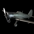 Vintage Airplane Model with Metal Body Propeller and Black Background