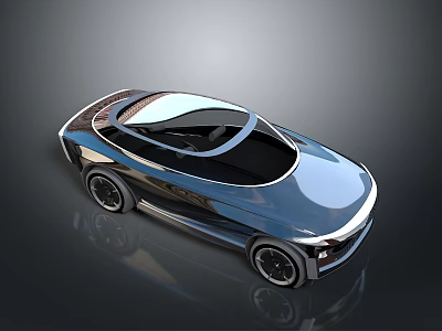 Futuristic Concept Car With Sleek Aerodynamic Body Transparent Roof And Modern Alloy Wheels 3d model