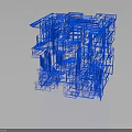 Modern Blue Furniture Design Featuring Intricate Framework And Multi Level Shelves For Contemporary Spaces