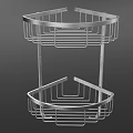 Two Tier Metal Corner Hardware Storage Rack for Bathroom Kitchen Organization