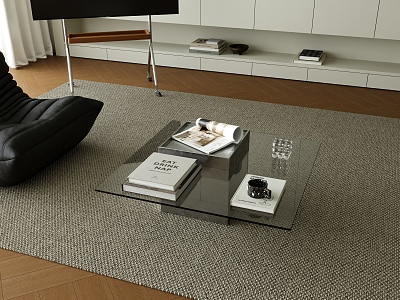 Modern glass metal coffee table combination model