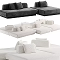 Modern Casual Sofa Set Green White Gray Modular Design With Plush Cushions