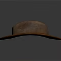 Brown Leather Cowboy Hat With Wide Brim Classic Design Outdoor Wear