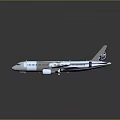 White And Blue Passenger Airplane With Modern Design Wings Engines And Fuselage
