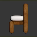 Modern Orange Chair With Curved Frame And White Padded Seat Design