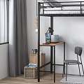 Modern Black Metal Bunk Bed With Desk Chair Storage And Room Interior