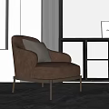 Modern Sofa Chair Single Person Sofa Casual Sofa Reading Sofa Backrest Sofa Pillow Lazy Sofa 3d model