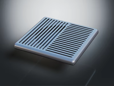 Modern Square Metal Air Conditioner Vent With Grille Design And Smooth Surface Finish 3d model