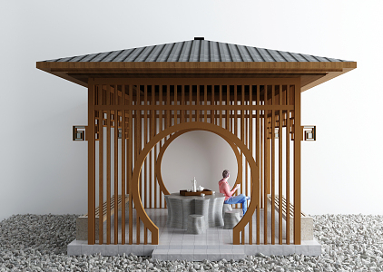 New Chinese Style Pavilion Outdoor Leisure Ancient Pavilion 3d model