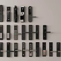 Various Electronic Smart Door Locks With Different Handle Designs And Features 3d model