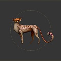 Modern Cheetah Cartoon Cheetah Pink Panther 3d model