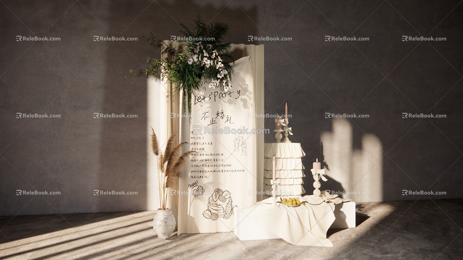 751KB Native Cloth Decoration Niche Wedding 3d model